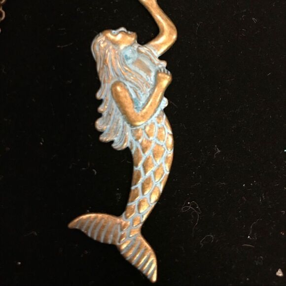 MERMAID CHARM NECKLACE Nautical Beach Jewelry - Picture 7 of 8